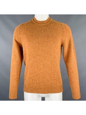 MR. PORTER Size XS Orange Camel Wool Crew Neck Sweater